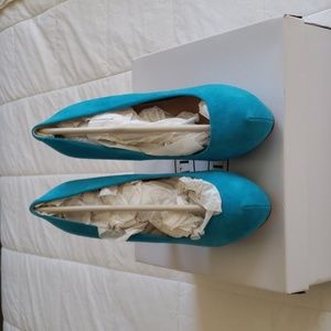 Turquoise Steve Madden Suede Platform Stilleto Pumps